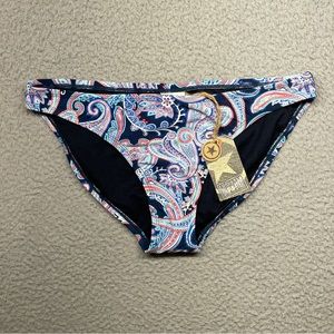 NWT Converse Bikini Bottoms Womens Medium Blue Paisley Swimsuit Bottom